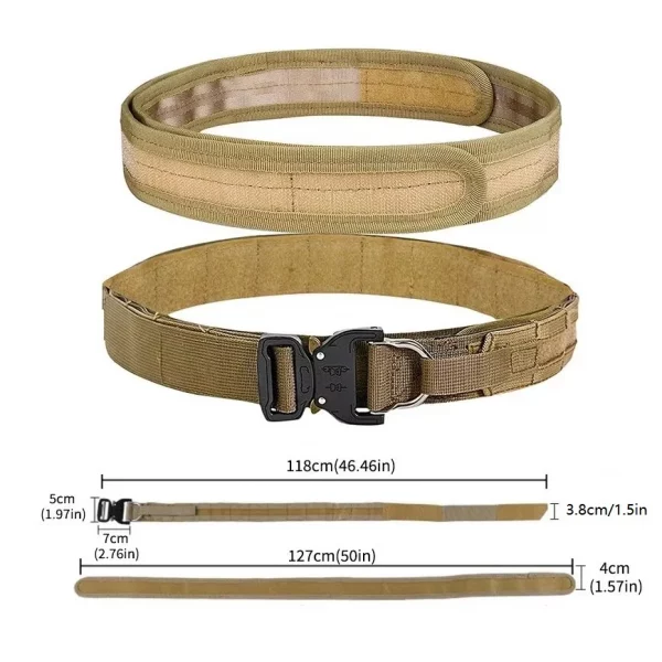 Ceinture tactique 1.5 pouces avec système Molle – Double couche et coussin intérieur antidérapant – Image 6