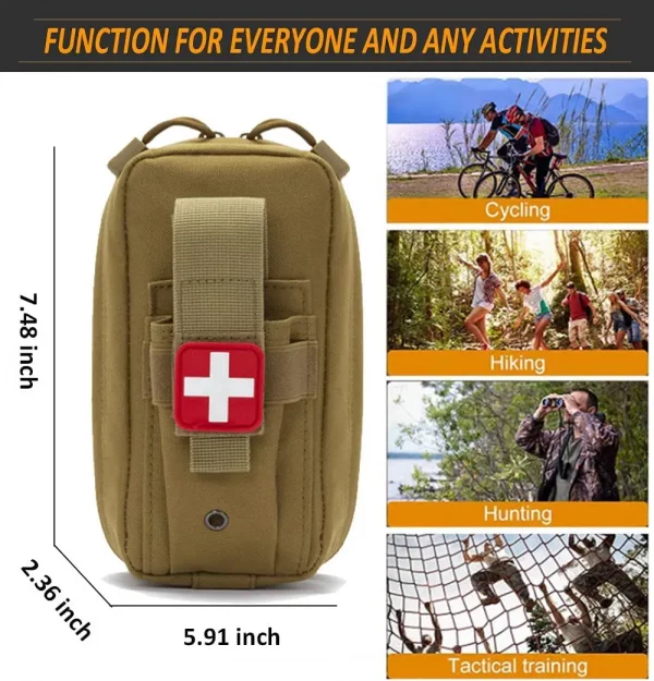 Kit de premiers secours tactique 10pcs - Pochette MOLLE portable pour survie, secours d'urgence et activités extérieures – Image 3