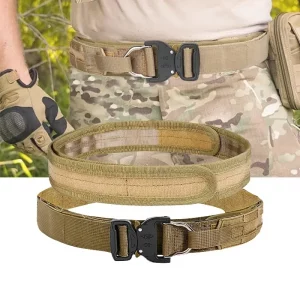 Ceinture tactique 1.5 pouces avec système Molle – Double couche et coussin intérieur antidérapant
