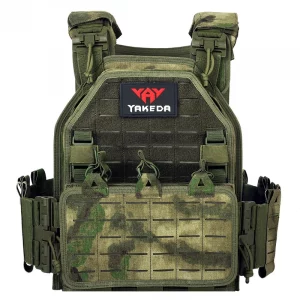 Gilet tactique YAKEDA ATFG MOX CAMO – Porte-plaques léger en nylon 1000D avec système Molle et déclenchement rapide