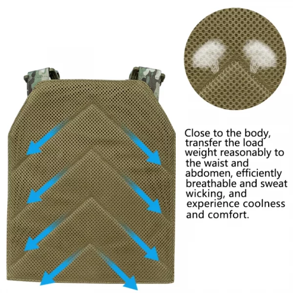 Gilet tactique camouflé avec poche triple chargeur – Nylon 1000D, système Molle, détachement rapide – Image 4