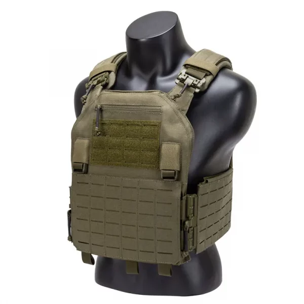 Gilet tactique Molle en nylon 1000D – Porte-plaques Ranger Green pour activités extérieures
