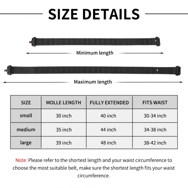 Ceinture tactique 2 pouces – Système Molle découpé au laser avec boucle métallique rapide – Image 6