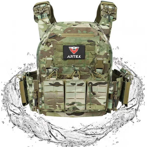 Gilet tactique Ranger Green – Système Molle en polyester 1000D, conception légère et ergonomique – Image 4