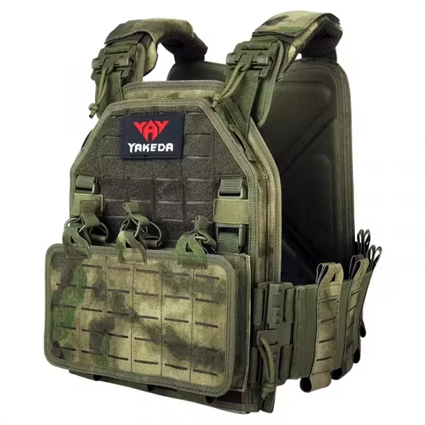 Gilet tactique YAKEDA ATFG MOX CAMO – Porte-plaques léger en nylon 1000D avec système Molle et déclenchement rapide – Image 3