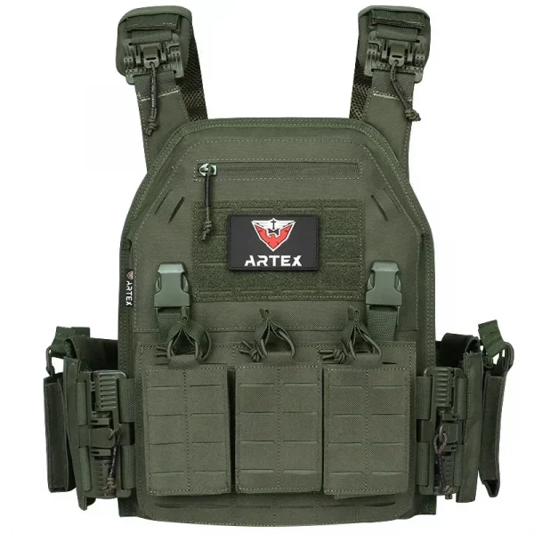 Gilet tactique Ranger Green – Système Molle en polyester 1000D, conception légère et ergonomique – Image 5