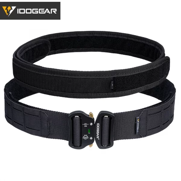 Ceinture tactique IDOGEAR 2 pouces – Boucle métallique à déclenchement rapide et système Molle découpé au laser