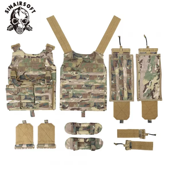Gilet tactique SINAIRSOFT – Nylon robuste avec système Molle et déclenchement rapide, multi-camouflage – Image 6