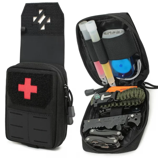 Pochette Médicale Tactique MOLLE – Sac de Premiers Secours EMT avec Système Rip-Away pour Activités Extérieures – Image 4