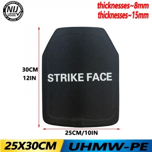 Plaque pare-balles NIJ III/IIIA 25x30cm – Protection légère en UHMWPE pour gilets et inserts de blindage corporel