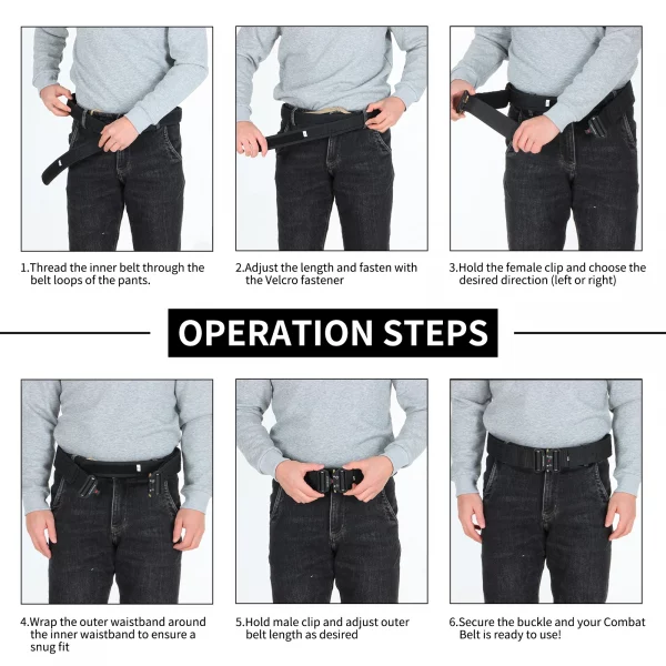 Ceinture tactique 2 pouces – Système Molle découpé au laser avec boucle métallique rapide – Image 5