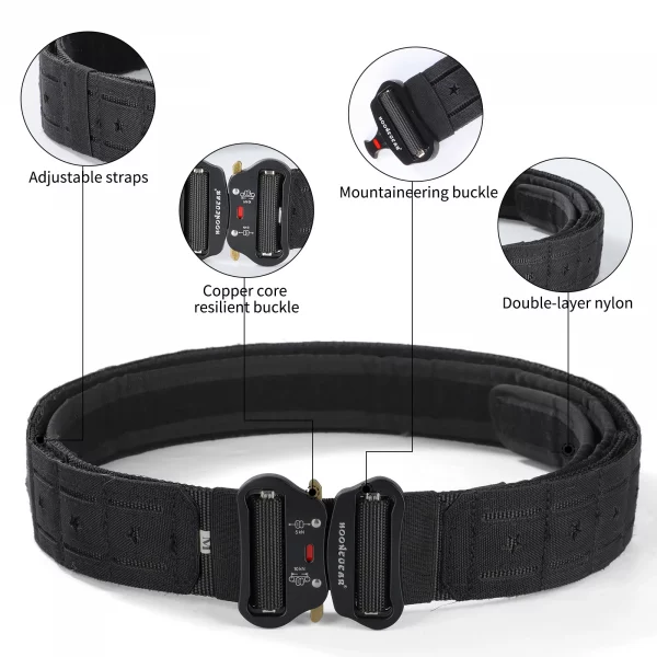 Ceinture tactique 2 pouces – Système Molle découpé au laser avec boucle métallique rapide – Image 3